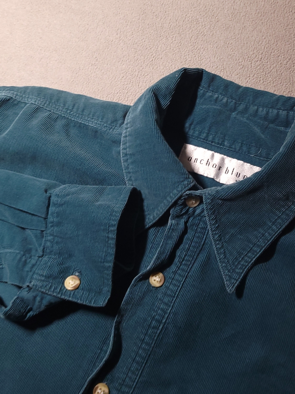 Anchor Blue Men's Teal Corduroy Button-Front Shirt